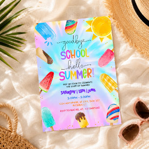 Convite Tchau Escola Olá Festa de Verão na Piscina