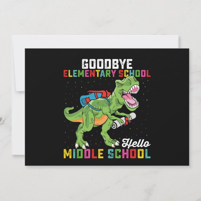 Convite Tchau Fundamental Olá T Rex do Ensino Médio (Frente)