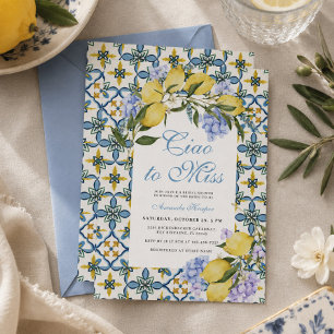 Convite Tchau Para a Senhorita Limão Itália Azulejos Chá d