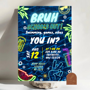 Convite Tchau Piscina da Festa Splash Summer