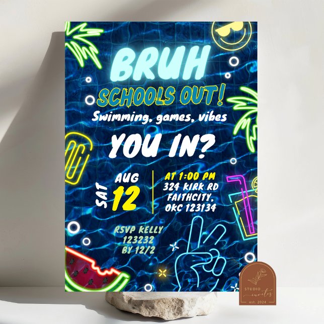 Convite Tchau Piscina da Festa Splash Summer (Criador carregado)