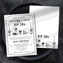 TDP 20s Rabisco Desenho Funeral Aniversário de 30 