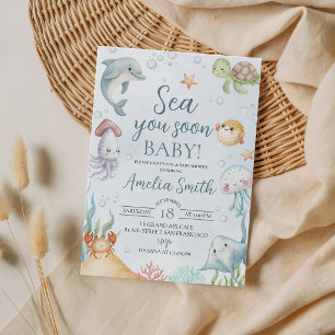 Convite Te Vejo Em Breve Debaixo do Mar Chá de Bebê