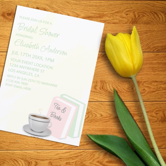 Convite Tea & Books Bridal Shower (Criador carregado)