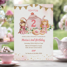 Convite Tea Para Dois segundos aniversários Princeses