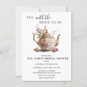 Convite Tea Party   Chá de panela de chá