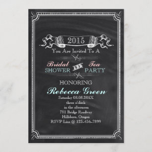 Convite tea party do chá de panela do quadro do vintage