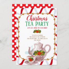 Convite Tea party do feriado do Natal