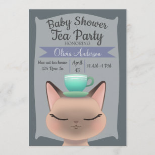 Convite Tea party do gato