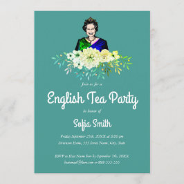 Convite Tea party do inglês da rainha Elizabeth