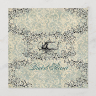 Convite tea party floral do chá de panela do vintage do