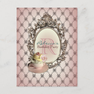 Convite tea party floral do inglês do cupcake do victorian