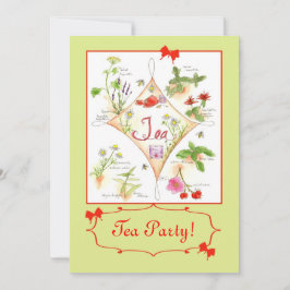 Convite Tea Party Herbal Tea Watercolor Art