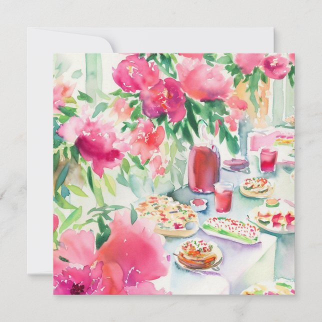 Convite Tea Time Extravaganza: Tea Garden, Um Chá de frald (Frente)