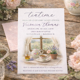 Convite Tea Time Party Sweet Baby Shower Invitation