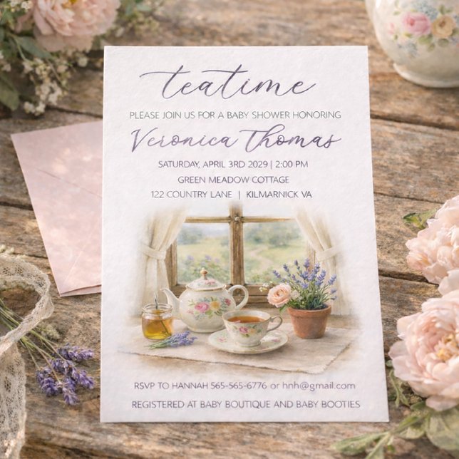 Convite Tea Time Party Sweet Baby Shower Invitation (Criador carregado)