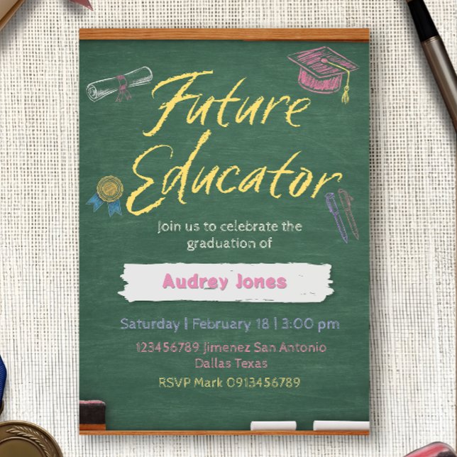 Convite Teacher Graduation Invitation (Criador carregado)