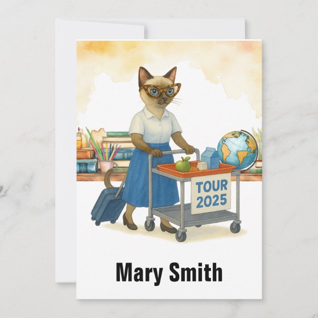 Convite Teacher  retirement 2025 for cat lovers (Frente)