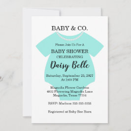Convite Teal Baby & Co. Baby Shower 