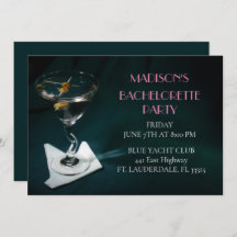 Teal Bachelorette Martini Bridal Party