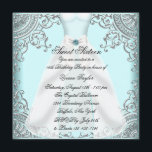 Convite Teal Blue Dress Teal Sweet 16 Festa de aniversário<br><div class="desc">A festa branca azul-teal veste um doce convite de aniversário azul-teal,  16.</div>