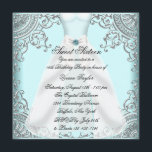 Convite Teal Blue Dress Teal Sweet 16 Festa de aniversário<br><div class="desc">A festa branca azul-teal veste um doce convite de aniversário azul-teal,  16.</div>