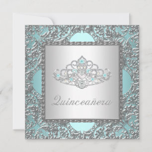 Convite Teal Blue Quinceanera