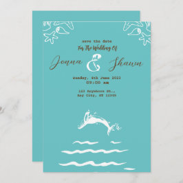 Convite Teal Blue Watercolor Ombre Mandala Fomos Inviabili