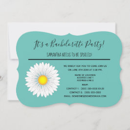 Convite Teal Bonito Pequena Festa de solteira de margarida