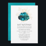 Convite Teal e Dourado Bat Mitzvah<br><div class="desc">Turquesa - o teal e a vintage bat mitzvah dourado convidam para serem rápida e facilmente personalizados de acordo com as especificações do seu evento.</div>