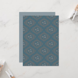 Convite Teal Imprimível Tapeçaria Rococo Mandala Ogee Dama