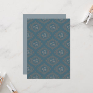 Convite Teal Imprimível Tapeçaria Rococo Mandala Ogee Dama