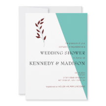 Teal Monograma 💍 Chá de panela Geométrico Moderno