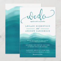 Teal Nós Fazemos Casamento De Ómbre De Aquarela