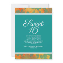 Teal Orange Floral Sweet 16 Raparigas