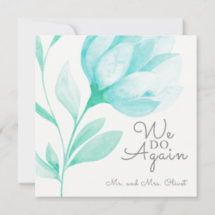 Convite Teal Peonies Vow Renewal 10 anos