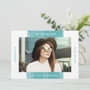 Convite Teal pintado  Festa de formatura de fotos