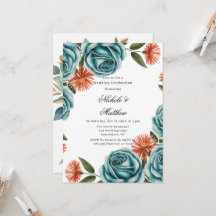 Teal Roses and Orange Floral Wedding Celebration 
