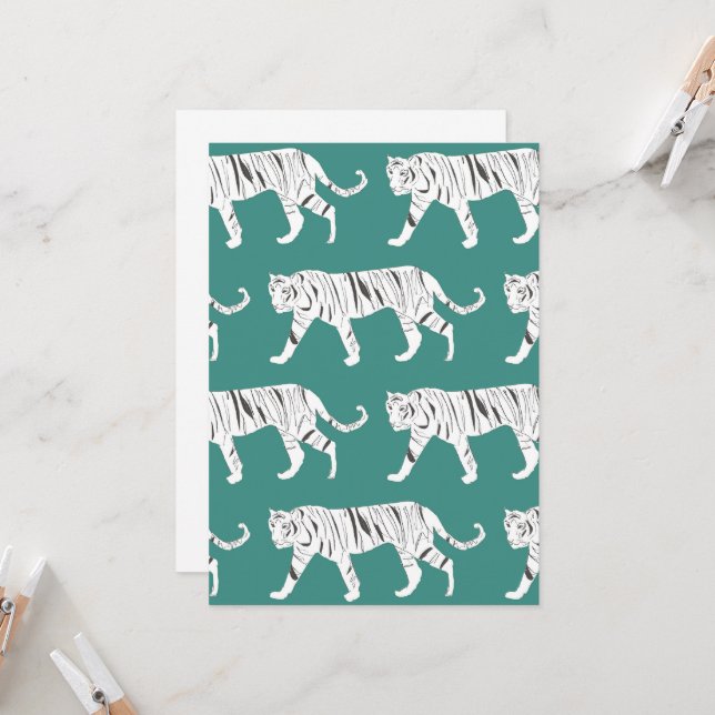 Convite Teal Tiger (Frente/Verso In Situ)