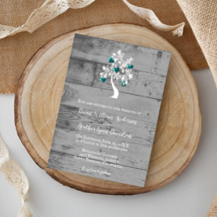 Convite Teal Tree of Hearding Invitation