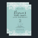 Convite Teal Turquoise White Lace Sujo 30 aniversário de 3<br><div class="desc">Personalizar para qualquer evento</div>