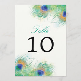 Convite Teal Watercolor Peacock Feather | Número do quadro