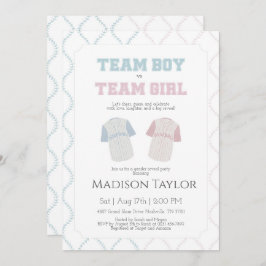Convite Team Boy vs Team Girl Baseball Gender Reveal 