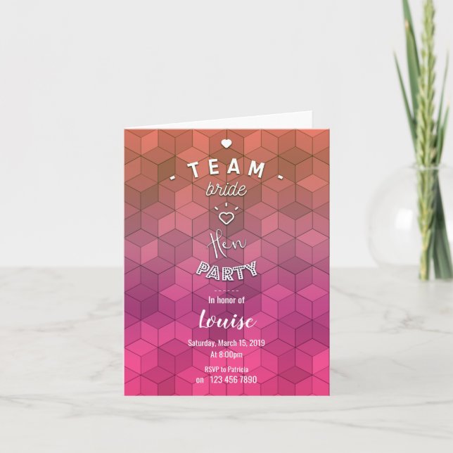 Convite Team bride - hen party (Frente)