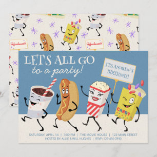 Convite Teatro Retrô Vamos Todos a uma Festa