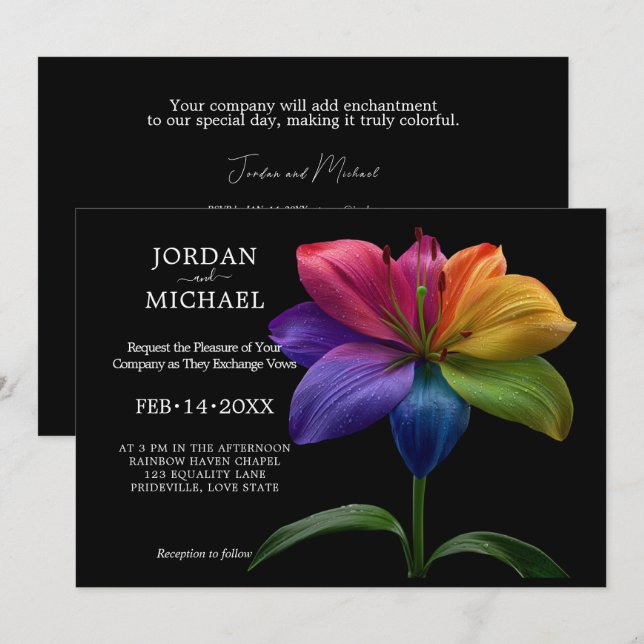 Convite 🌈 Technicolor Vows Wedding (Frente/Verso)