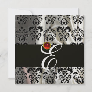 CONVITE TECIDO DE DAMASCO DE SEDA COM MONOGRAMA EM GELADEI