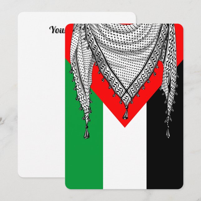 Convite Tecido Tradicional do Keffiyeh Scarf Palestino (Frente/Verso)