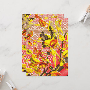 Convite Tecido vermelho elegante e de ouro com intrincado 