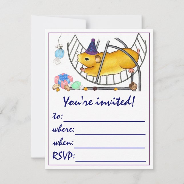 Convite Ted, o hamster (Frente)